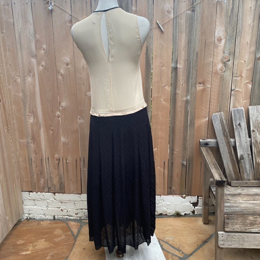 SANDRO HANAE CHIFFON MAXI DRESS BLK BLUSH Size 2 - Picture 4 of 16